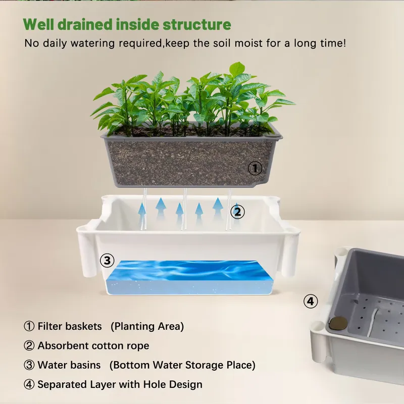 이동식 수직형 3단 자동 급수 스마트 정원 화분 스탠드 - Self-Watering Planter 리뷰 및 가격