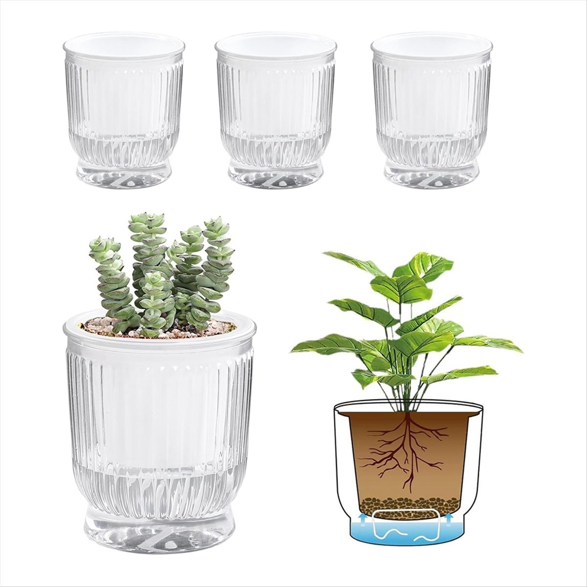 자동 급수 화분, 4인치 소형 화분, 깊은 저장소가 있 - Self-Watering Planter 리뷰 및 가격